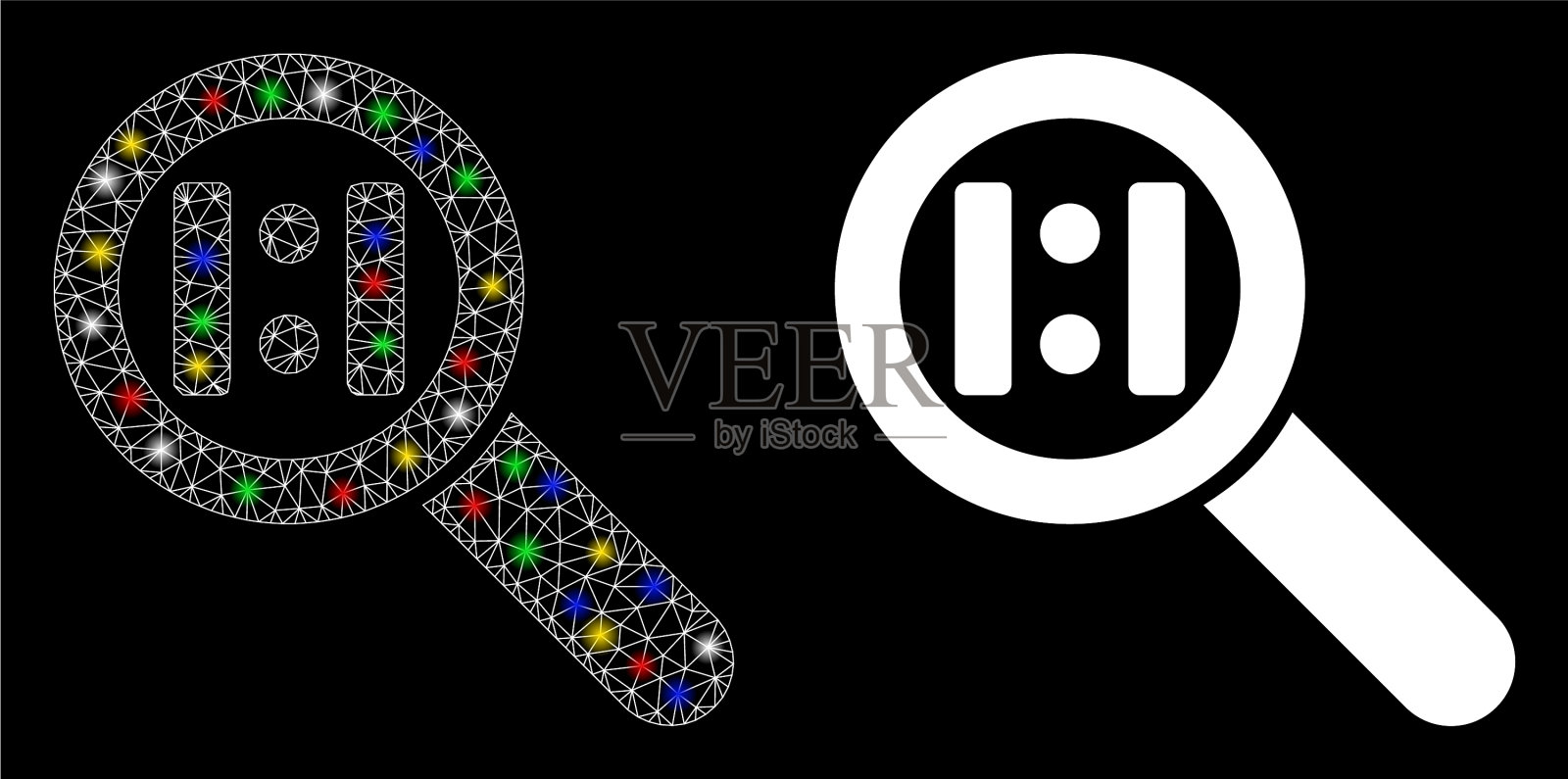 耀斑网体缩放实际大小图标用插画图片素材