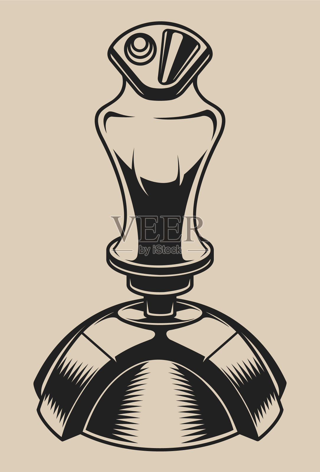 黑白游戏操纵杆插画图片素材