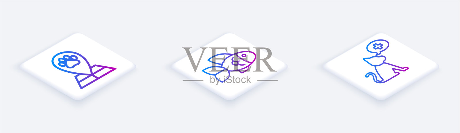 设置兽医等距线地图指针图标素材