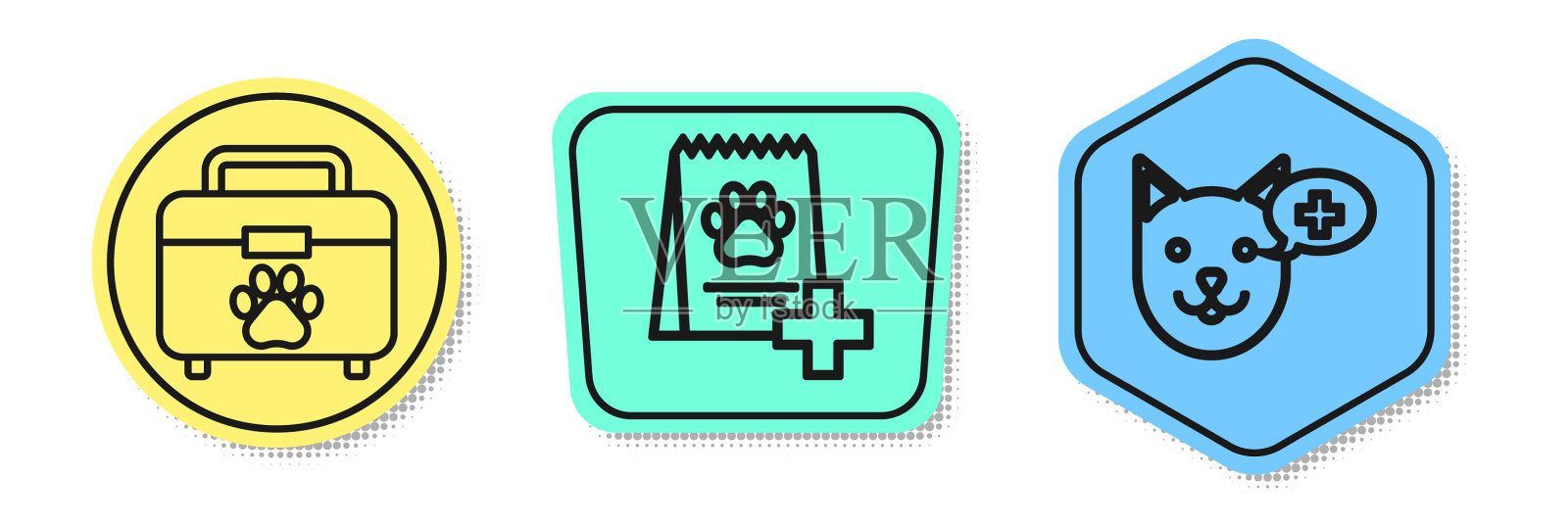 设宠物急救袋，供狗狗食用图标素材