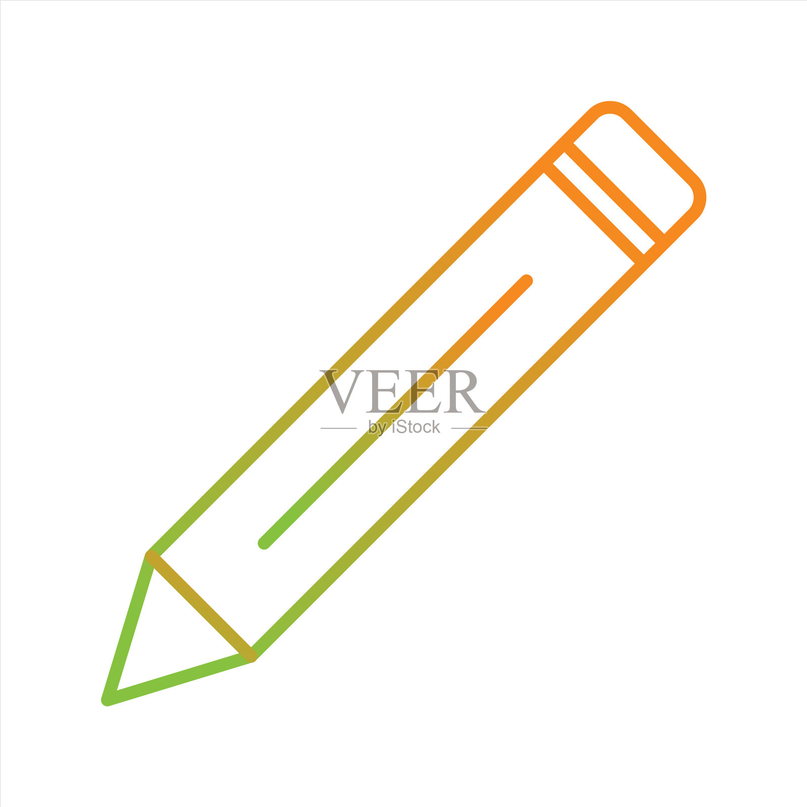 漂亮的铅笔线条图标插画图片素材