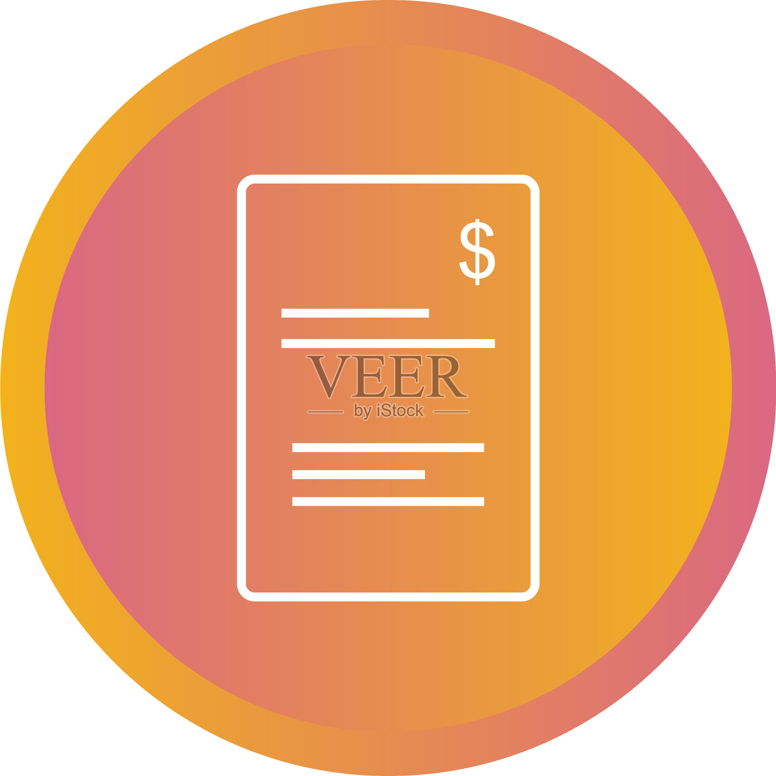 漂亮的账单线图标插画图片素材