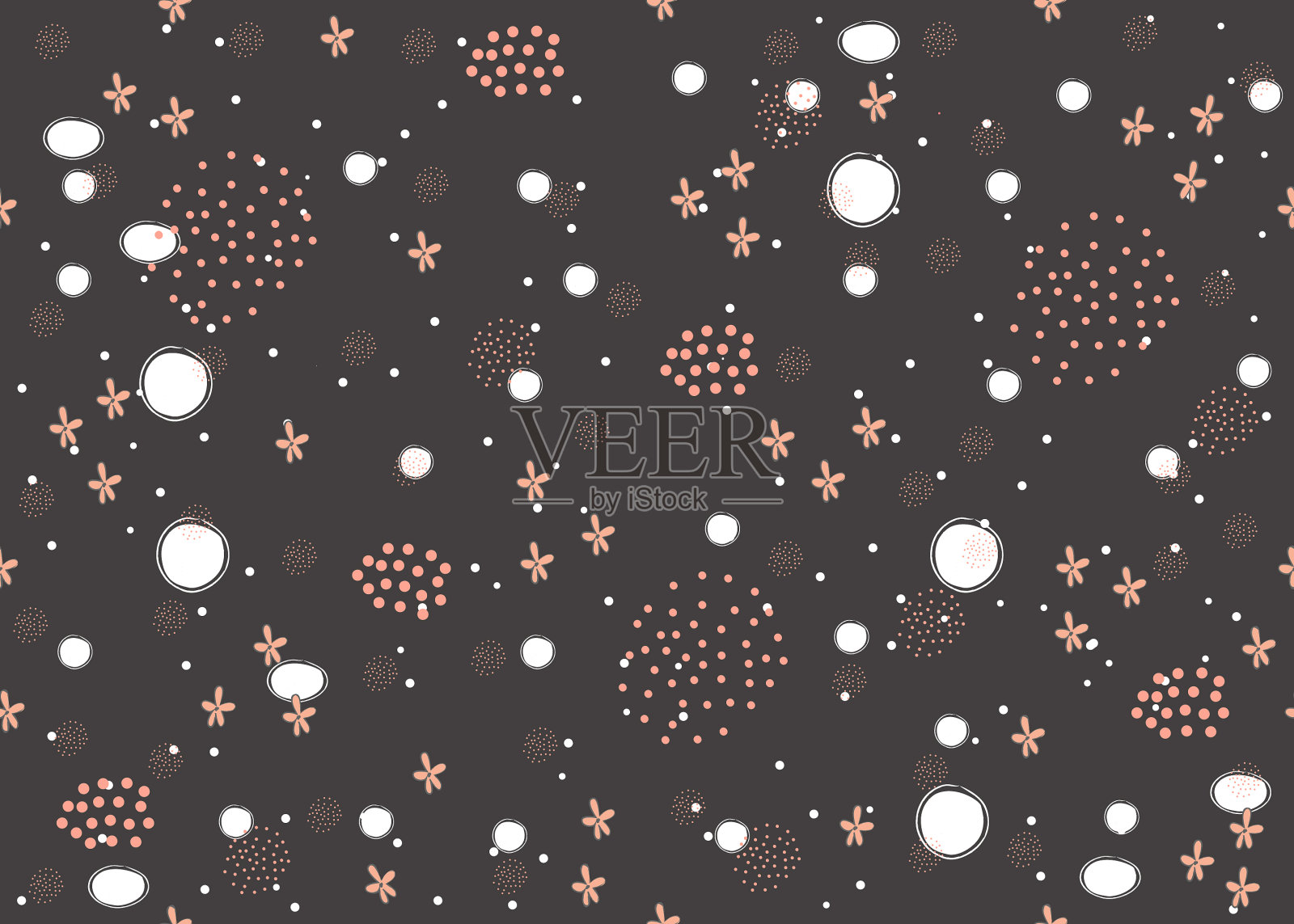 无目的的由分组的点组成的点图案插画图片素材