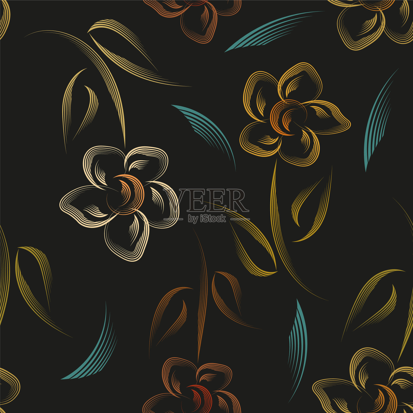 现代花卉是任何用途的伟大设计插画图片素材