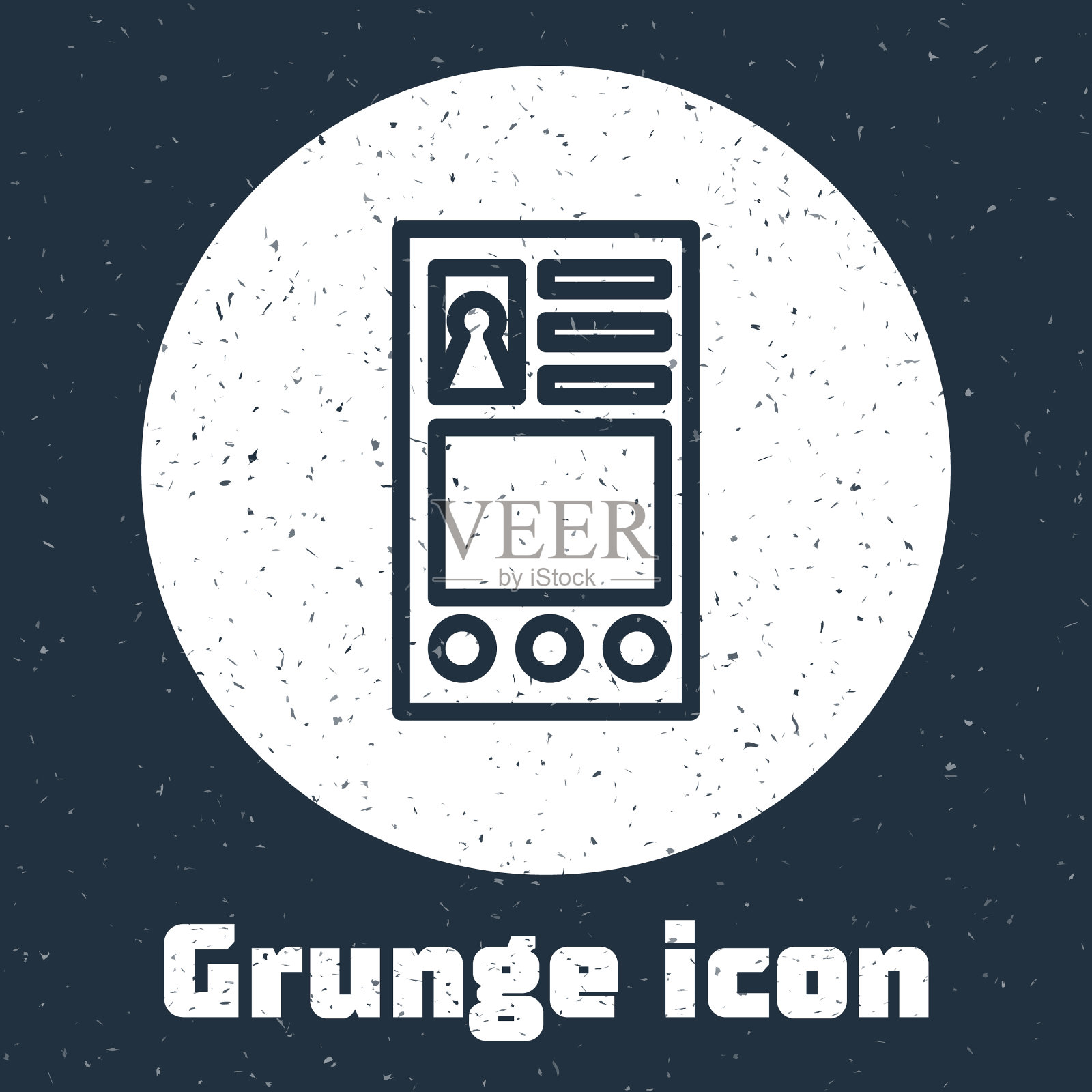 Grunge线创建帐户屏幕图标隔离上图标素材