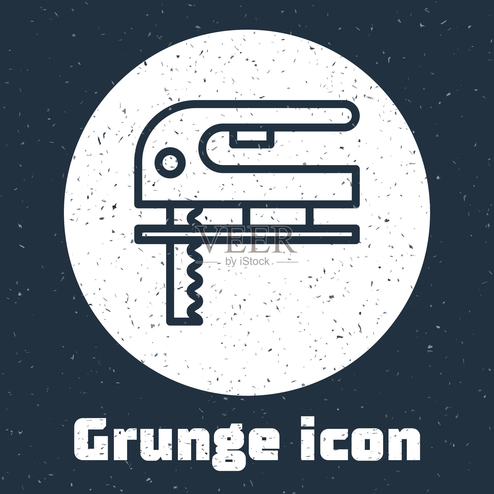 垃圾线电锯与钢锋利的刀片插画图片素材