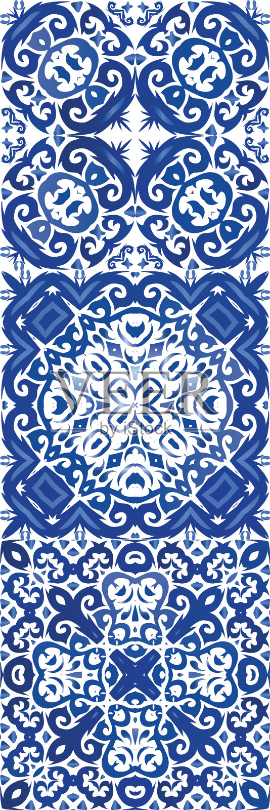 民族瓷砖的彩色装饰图案插画图片素材