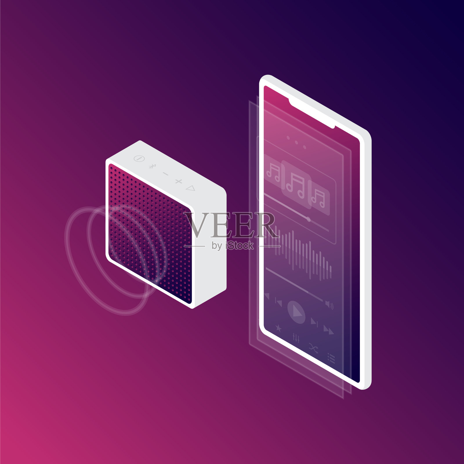 音乐播放器等距插画图片素材
