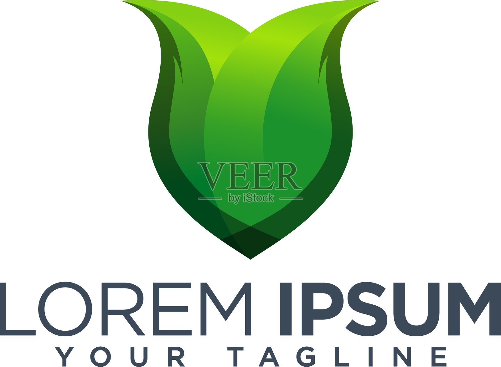 五颜六色的绿色花卉标志设计模板设计元素图片