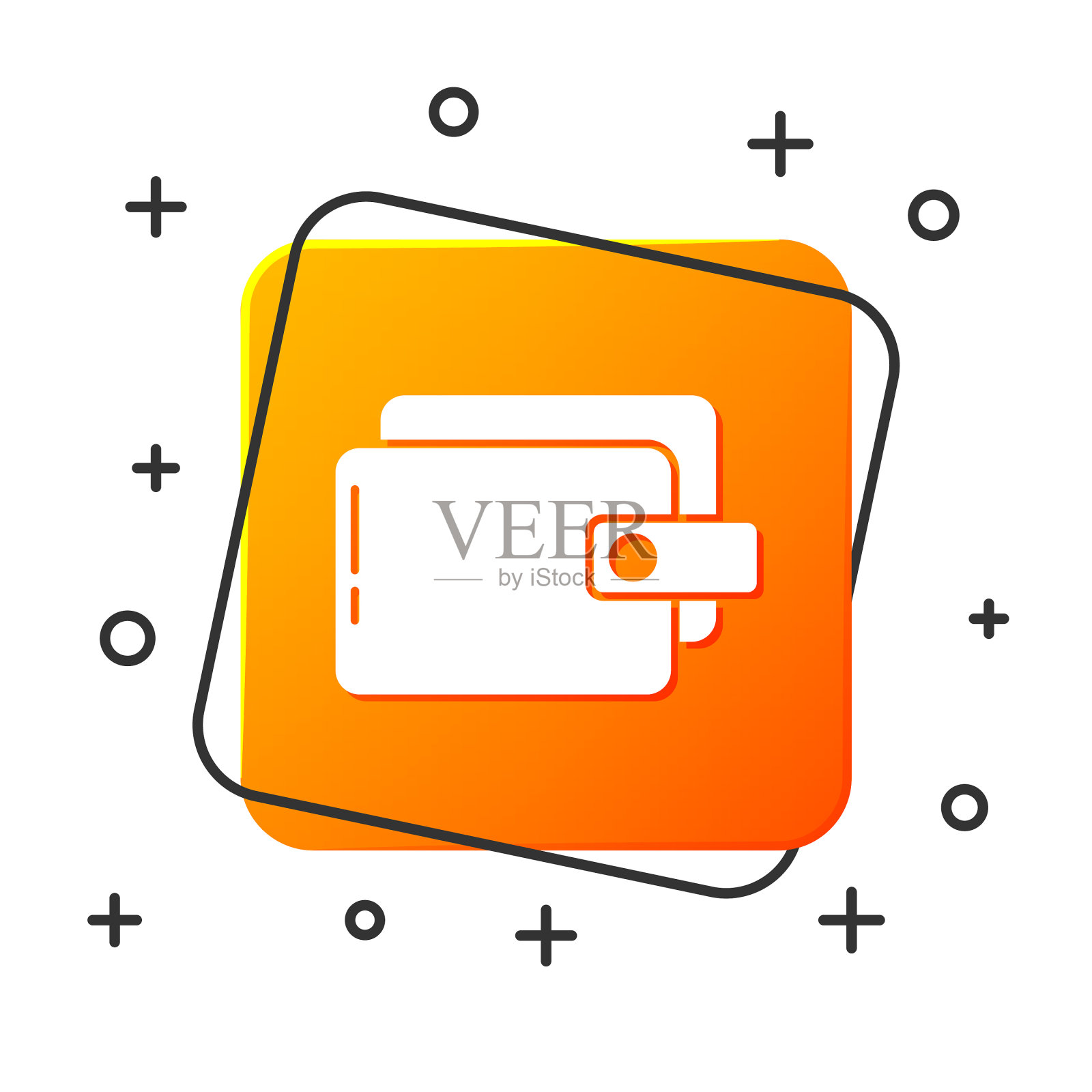 白色钱包图标孤立在白色背景图标素材