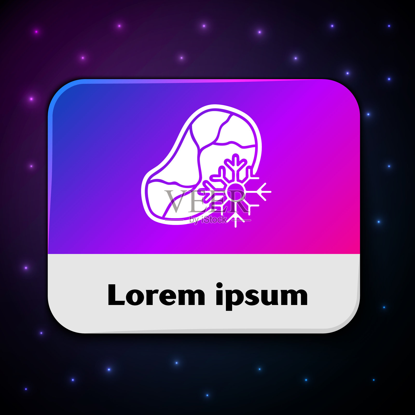 白色新鲜冷冻牛排肉图标孤立图标素材