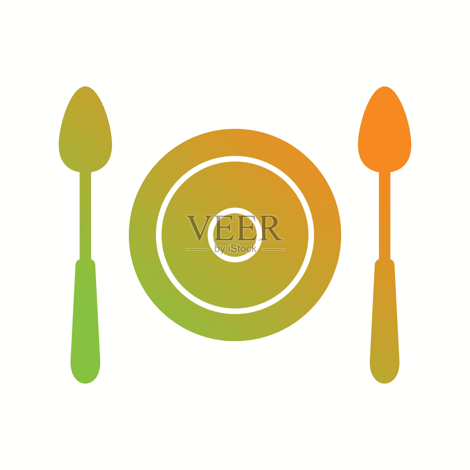 美丽的食物字形图标插画图片素材