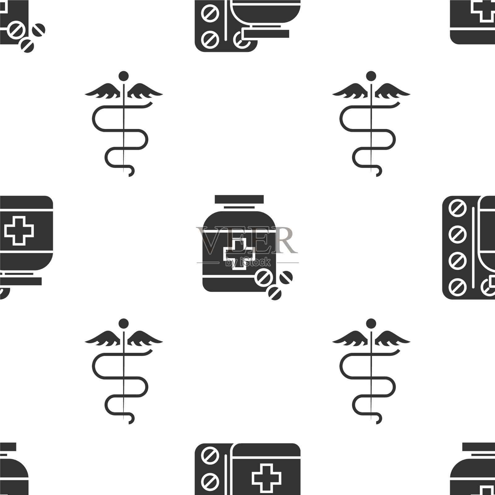 设药瓶和药丸药瓶图标素材