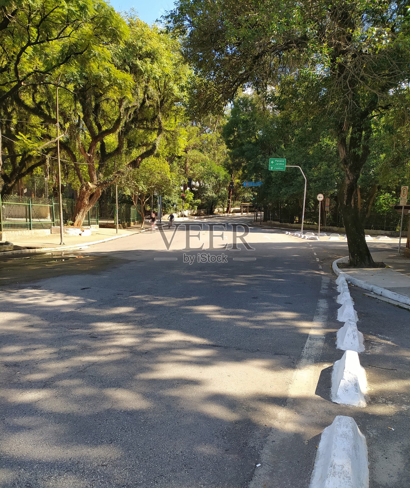 Aclimacao公园周围空荡荡的街道。照片摄影图片