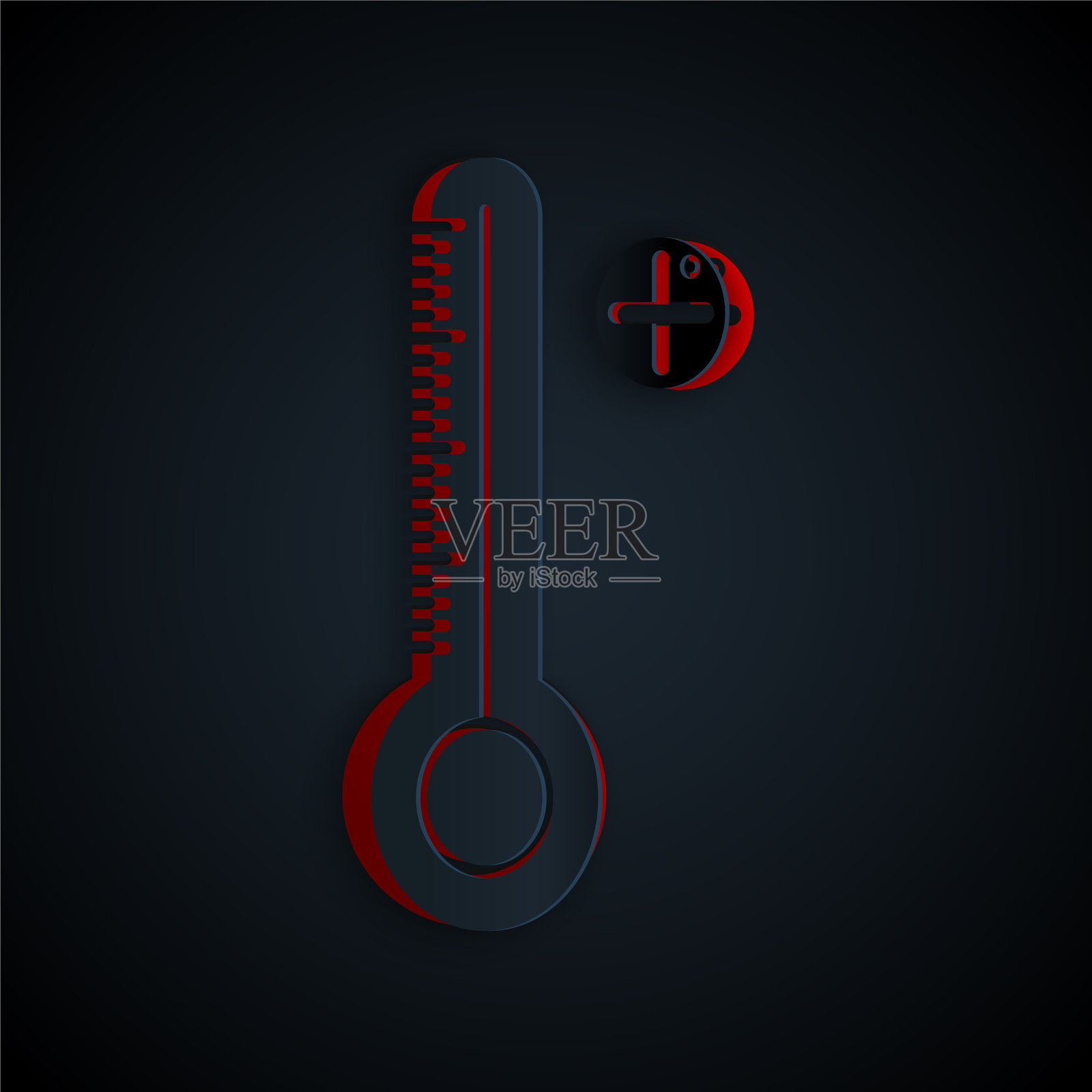 纸切医用数字体温计插画图片素材