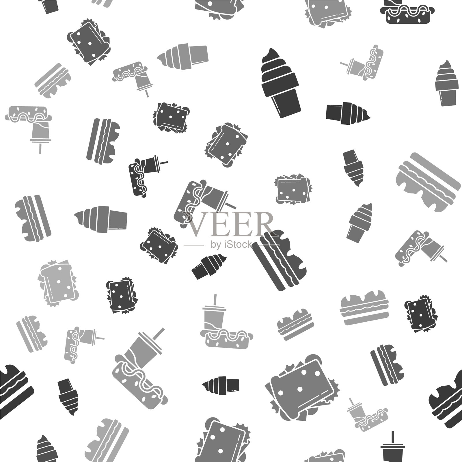 把冰淇淋放在华夫蛋筒三明治里图标素材