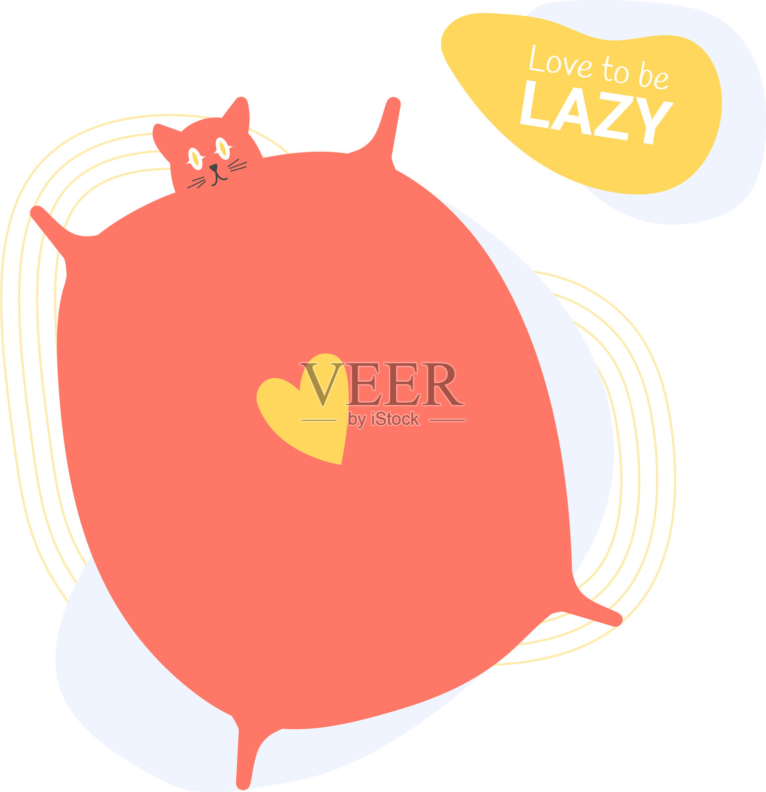 胖可爱的猫角色飞设计元素图片