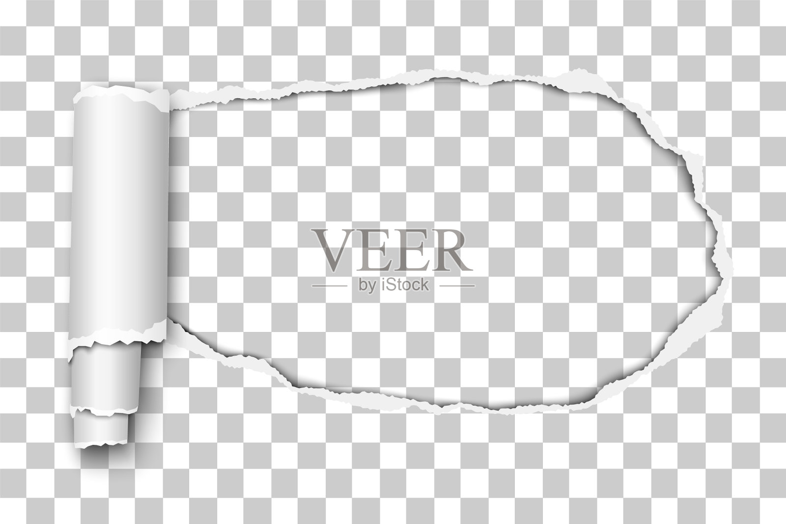 透明薄片上的长方形抓洞插画图片素材