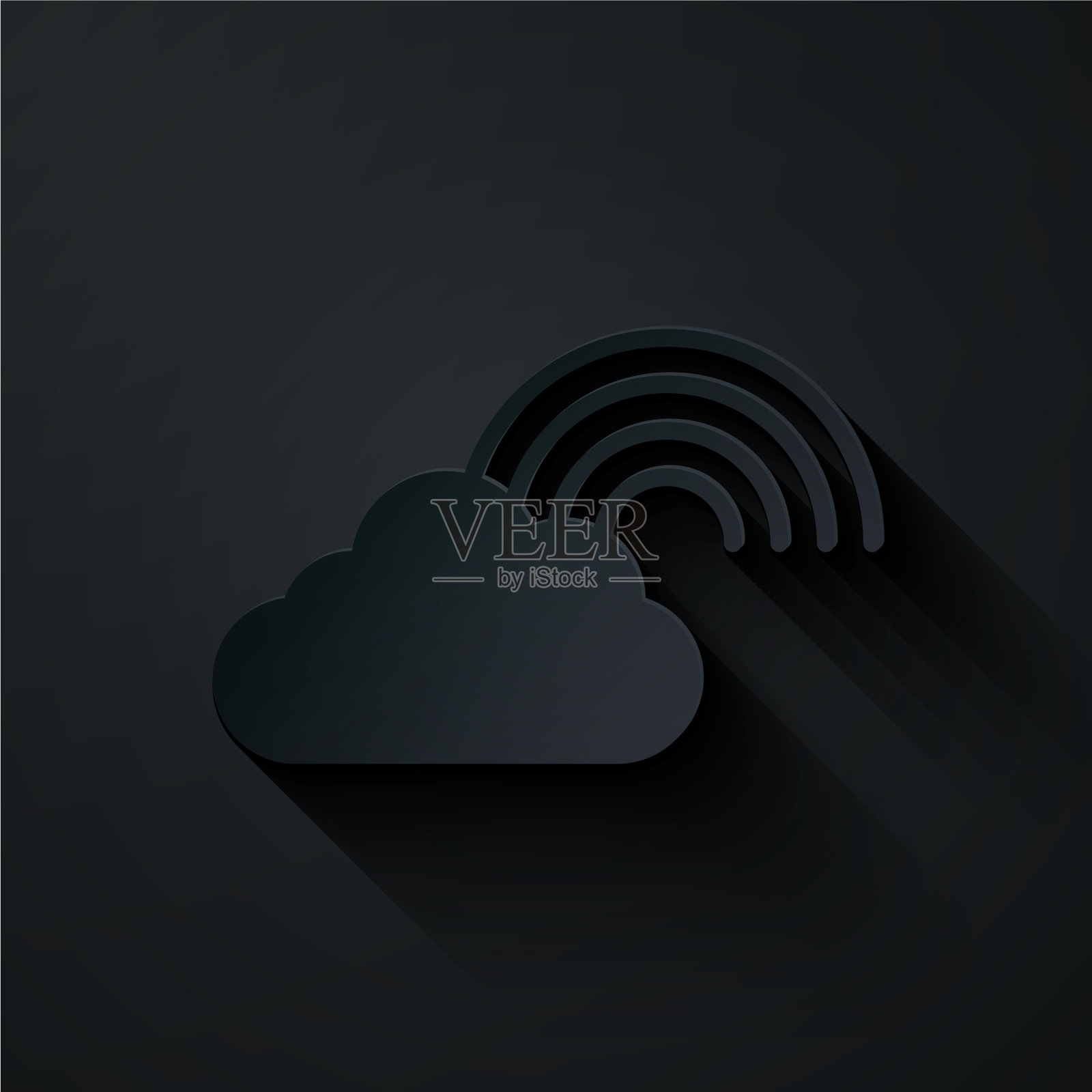 剪纸彩虹与云图标孤立上插画图片素材