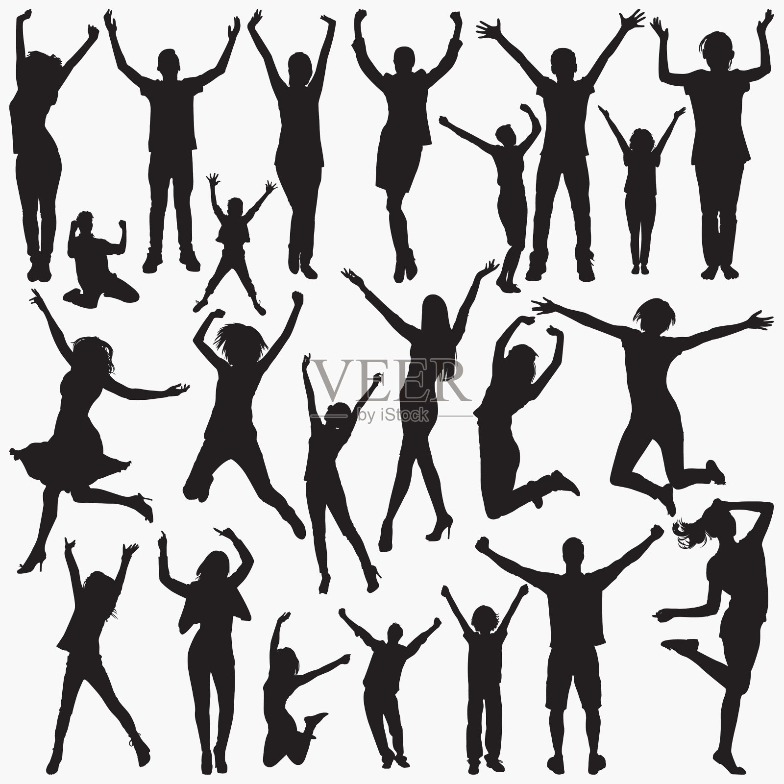 轮廓庆祝成功插画图片素材