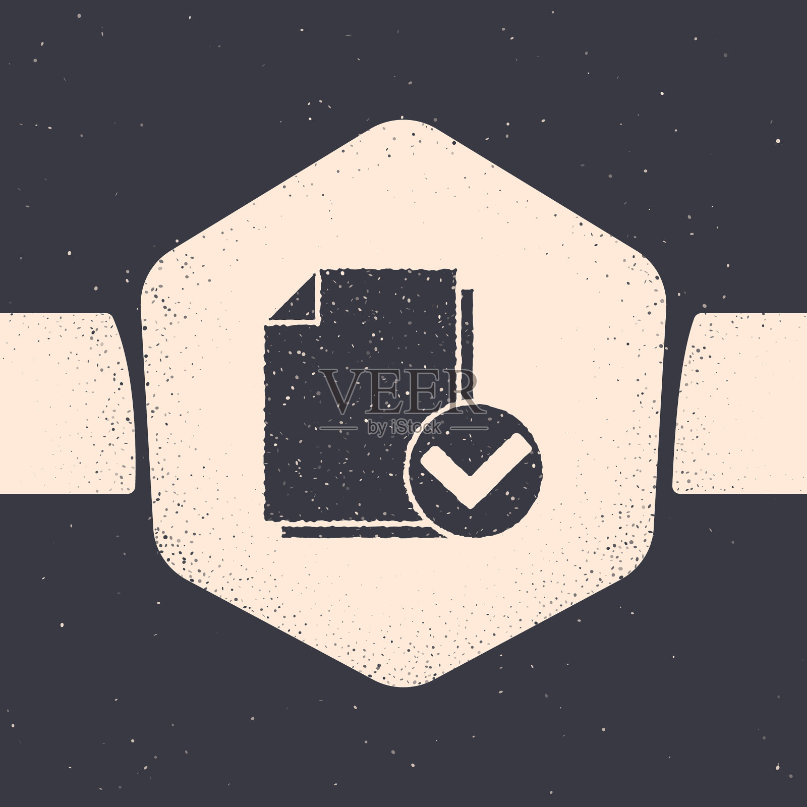 垃圾文件和复选标记图标隔离上插画图片素材