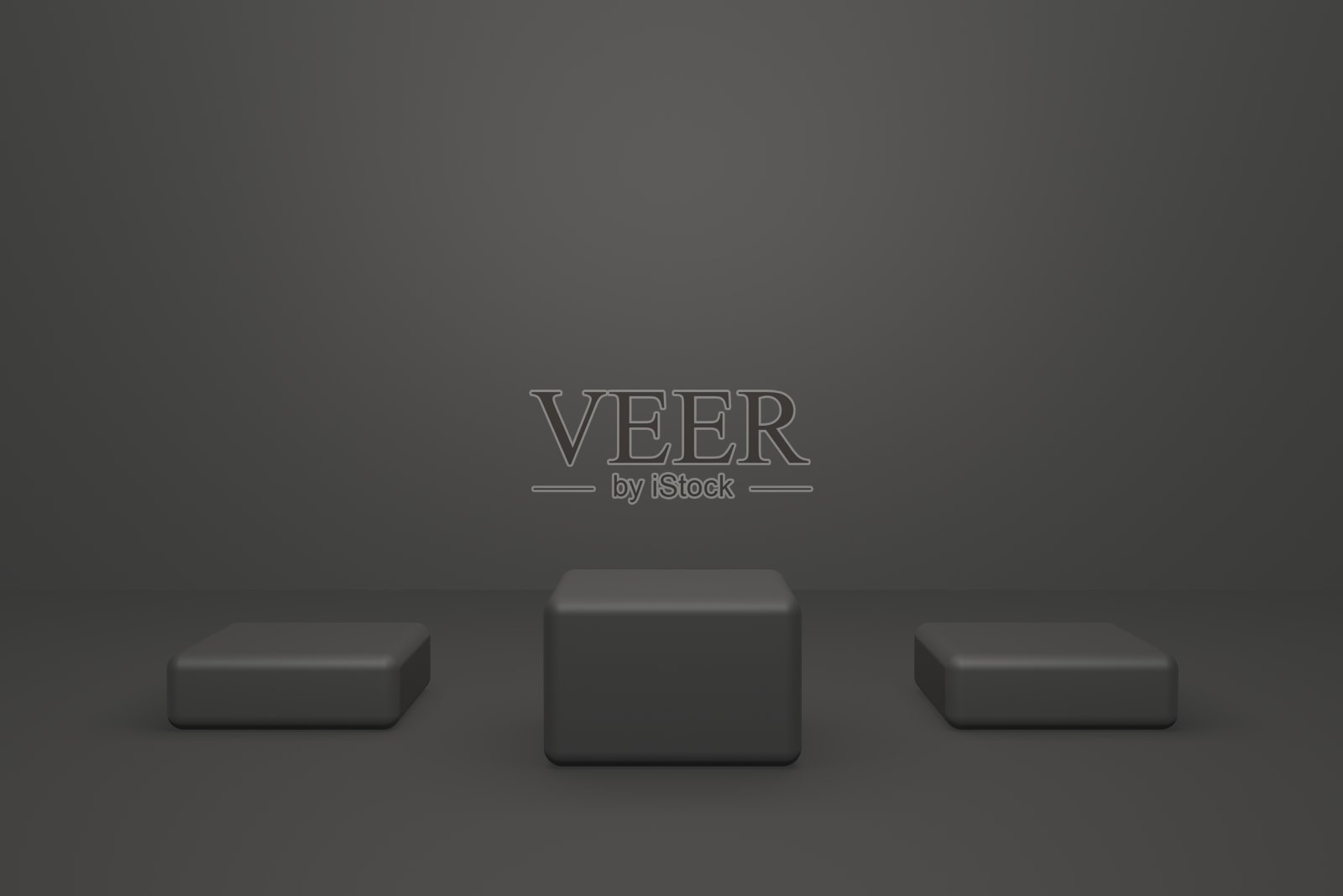 3D哑光黑色空产品架，哑光黑色背景，空白场景照片摄影图片