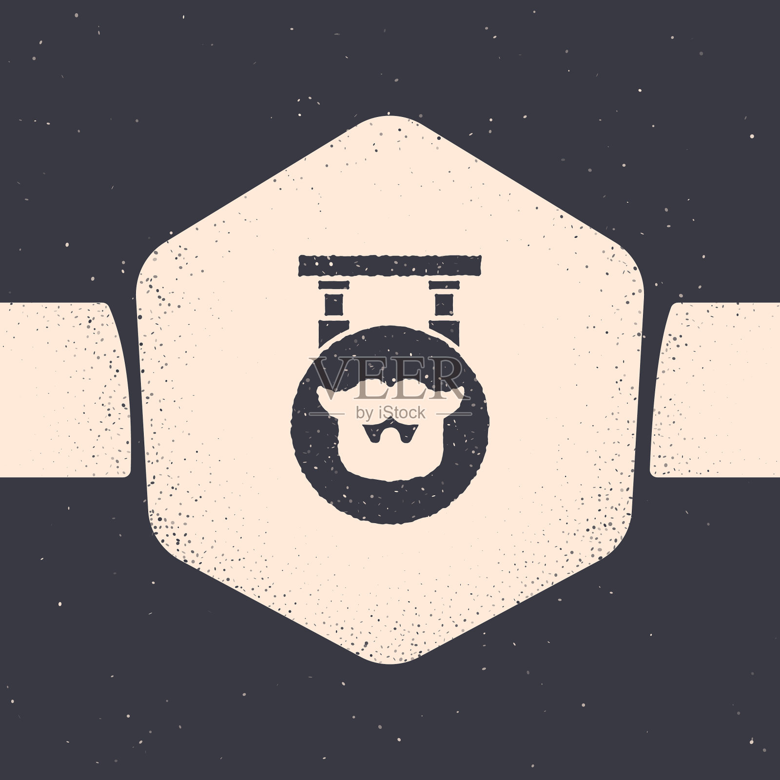 Grunge理发店图标孤立在灰色背景插画图片素材