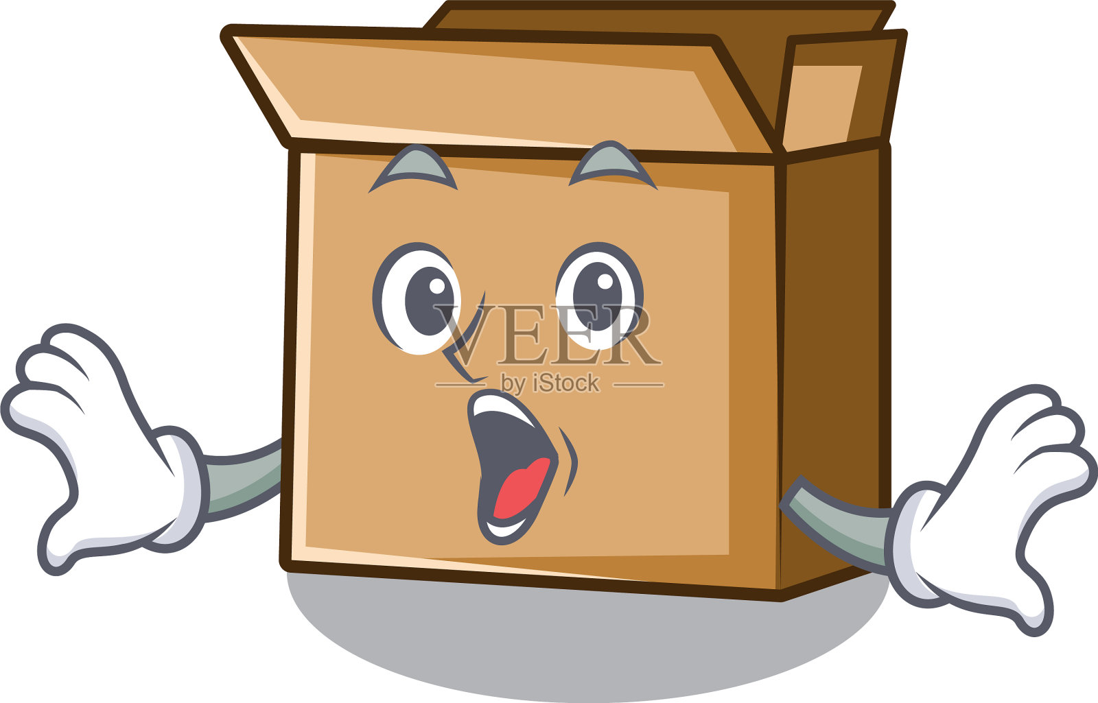 意外纸板孤立与吉祥物设计元素图片