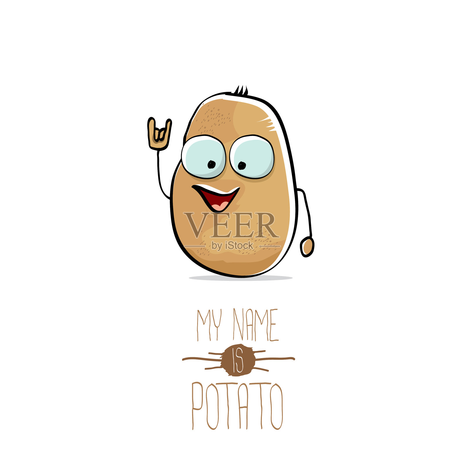 有趣的卡通可爱的棕色土豆设计元素图片