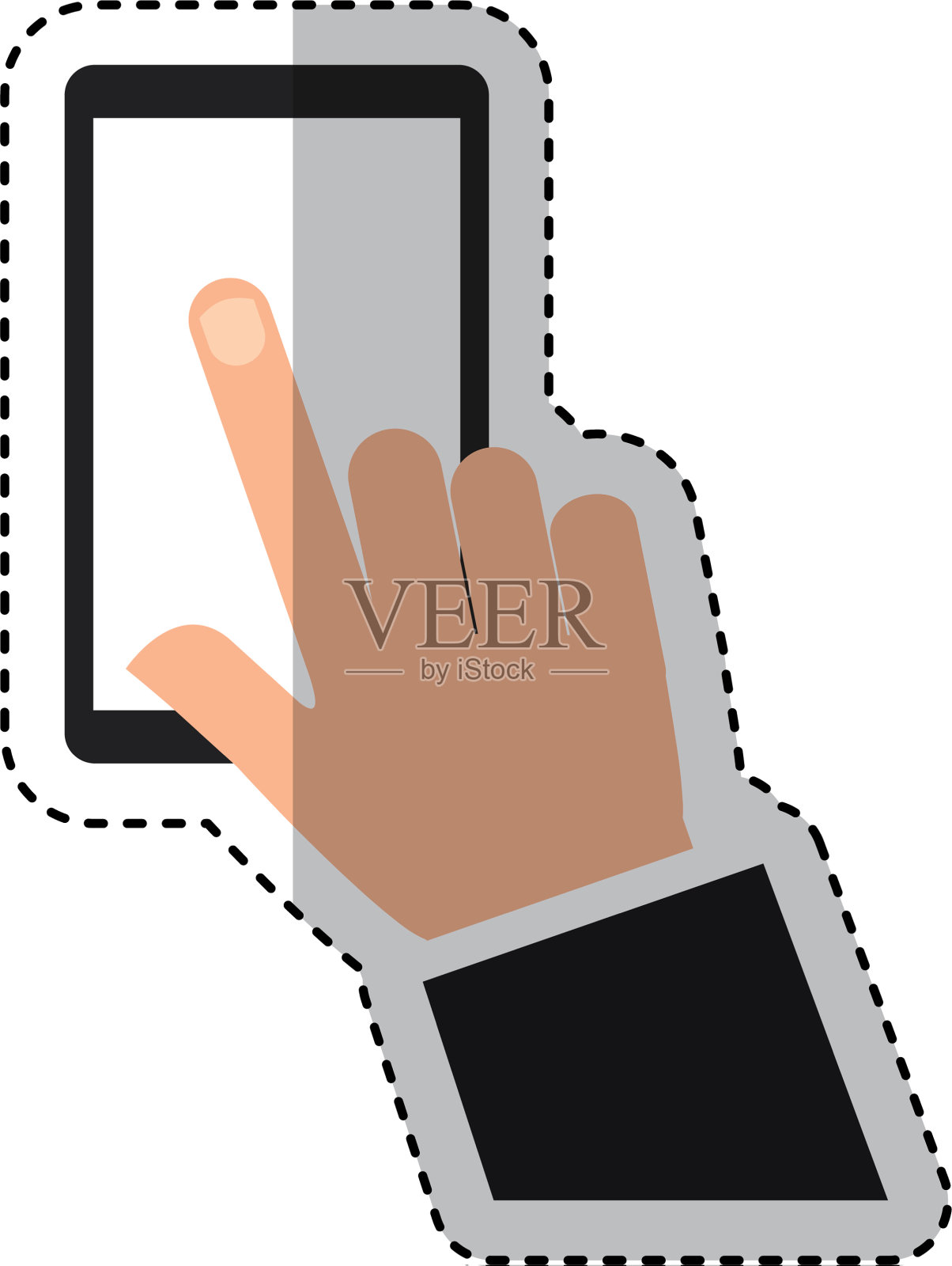 用智能手机图标给人做手势设计元素图片