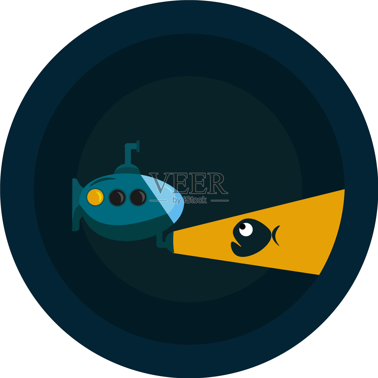 图像深海潜水器-潜艇或颜色设计元素图片