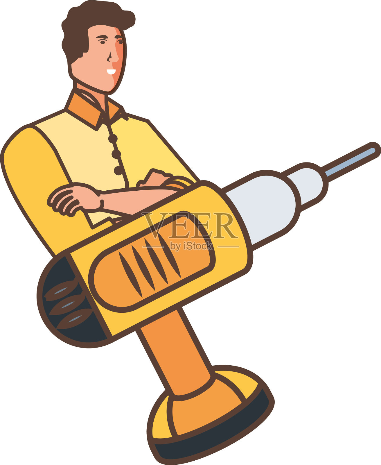 孤立的化身人和钻头设计设计元素图片