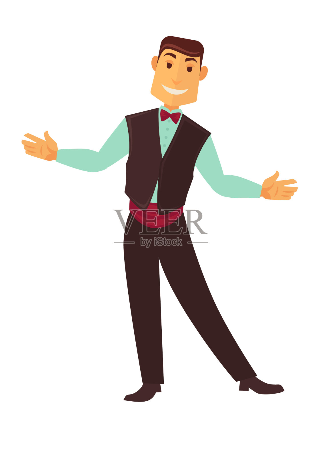 赌场管理员或扑克发牌员设计元素图片