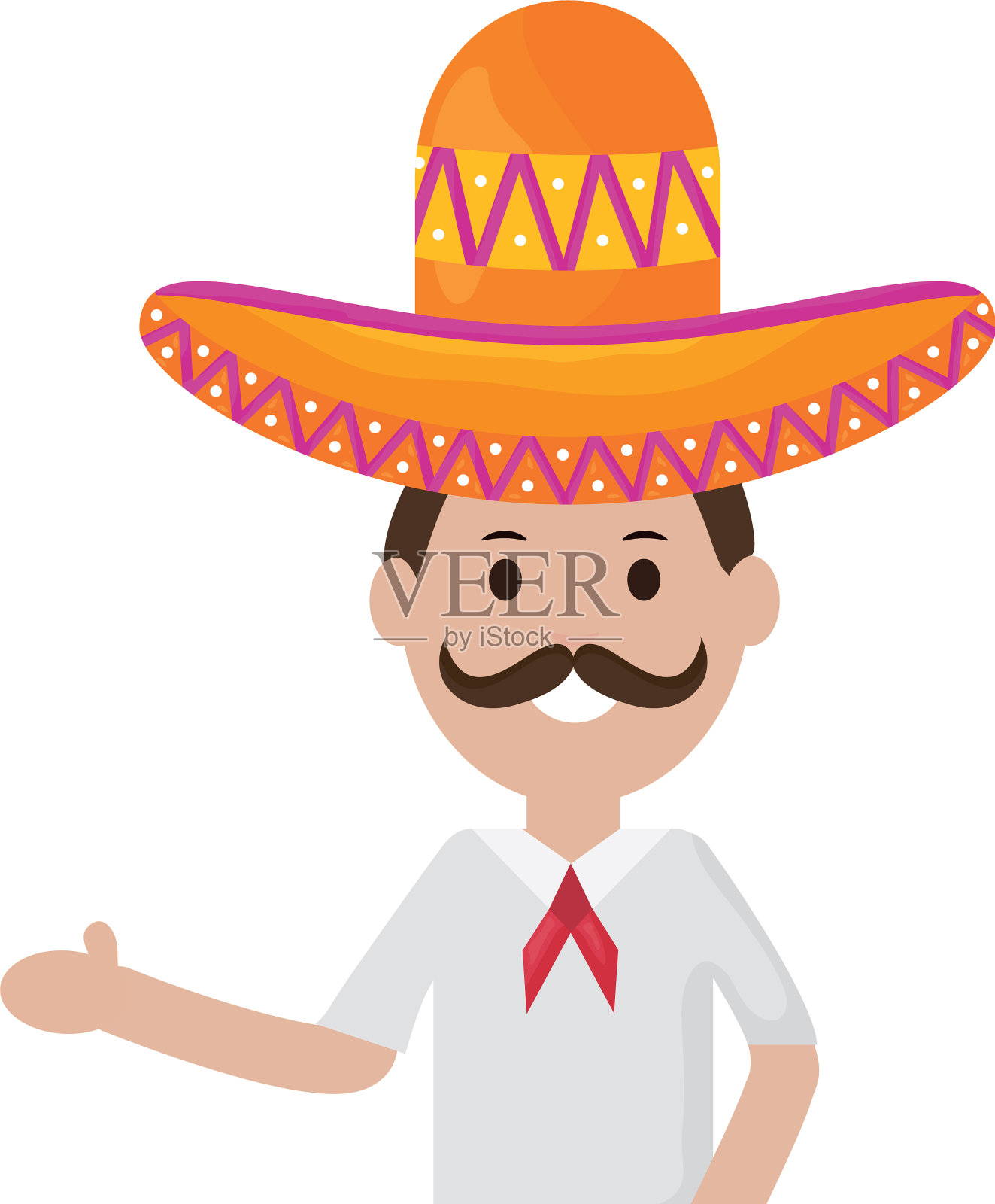 戴墨西哥流浪乐队帽子的墨西哥人设计元素图片