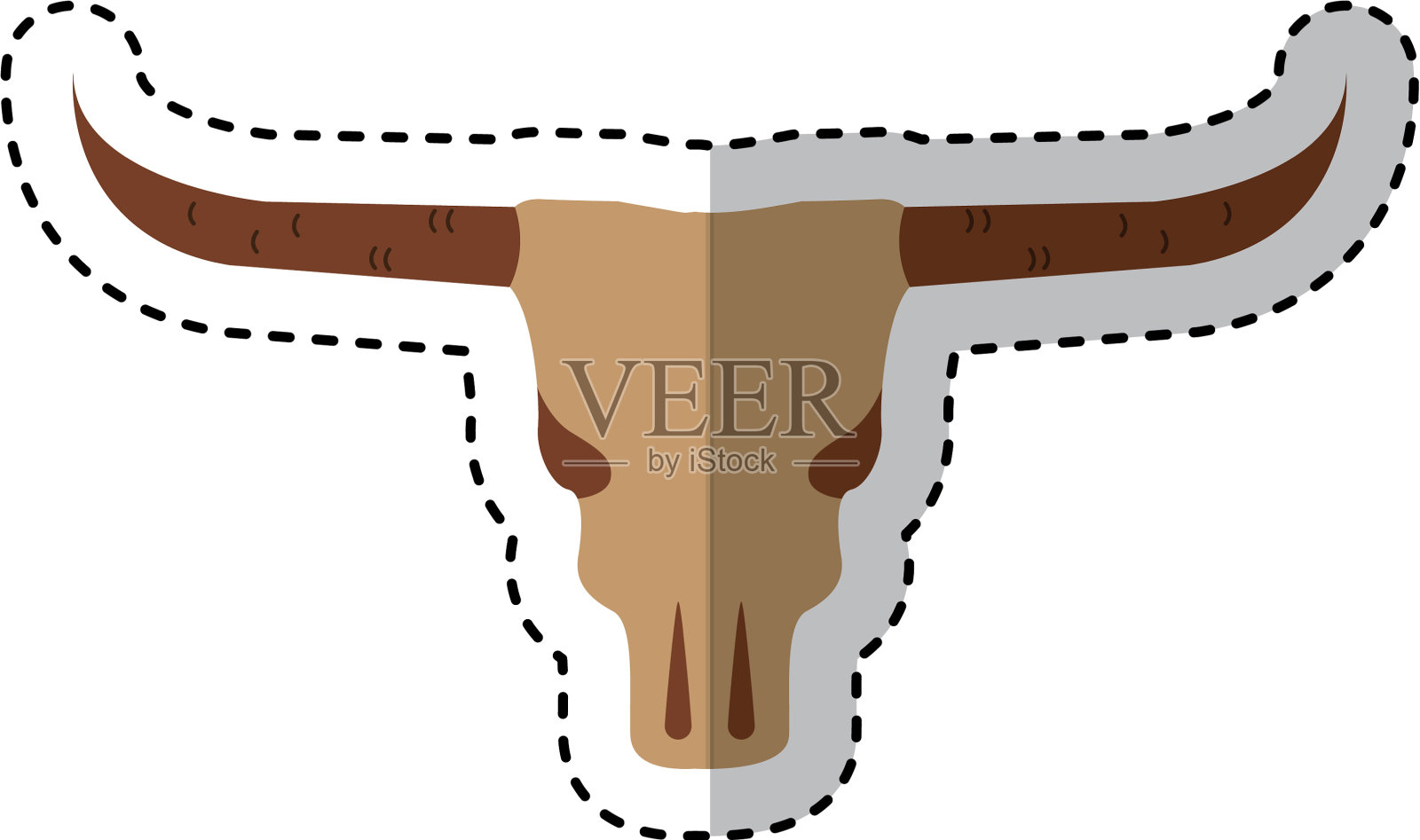 西野牛颅骨设计元素图片