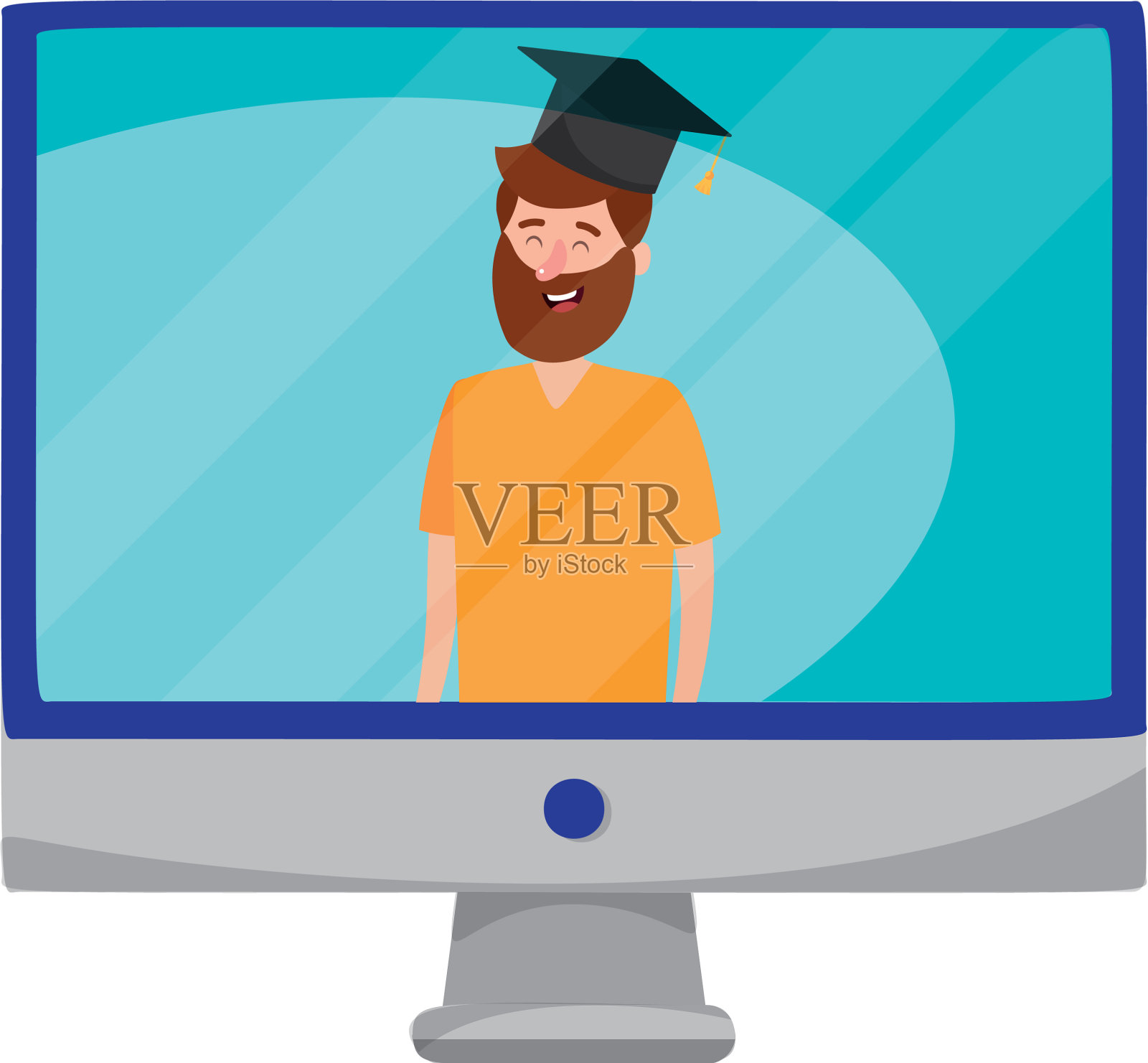 在线教育人卡通设计元素图片