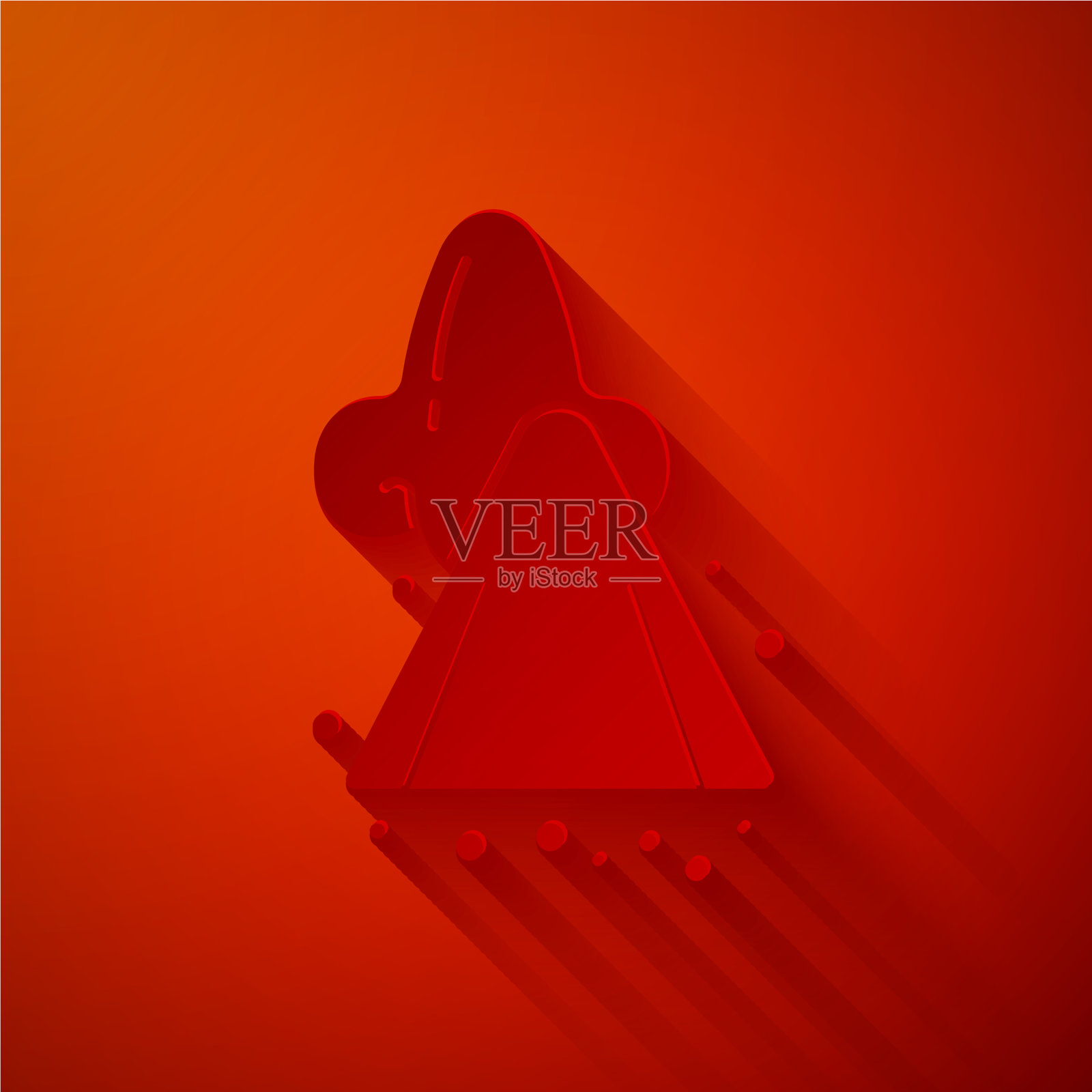 剪纸流鼻涕图标孤立在红色插画图片素材