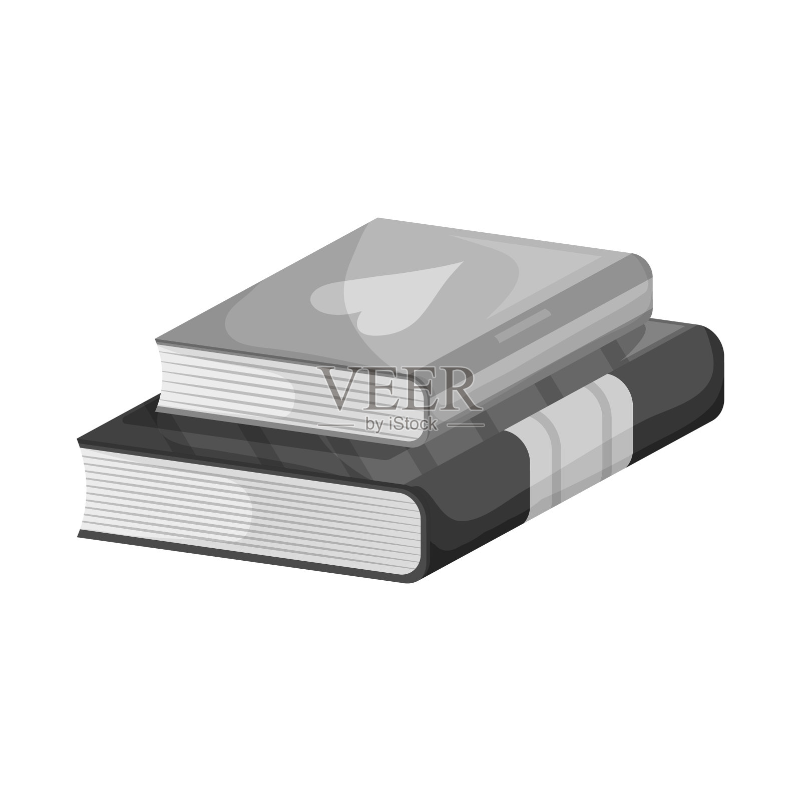 孤立对象教科书和学习符号集图标素材