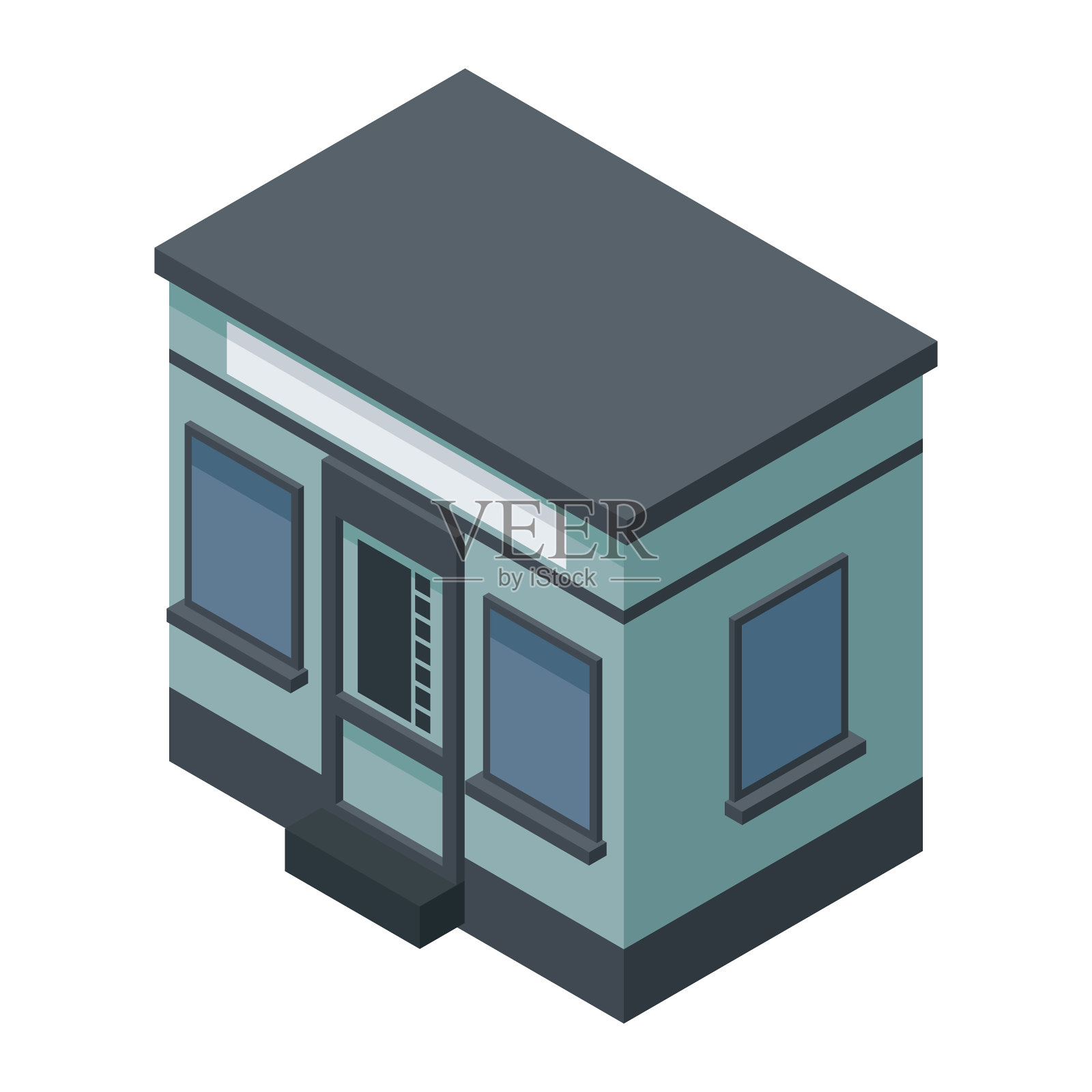 现代建筑形象是蓝色的设计元素图片