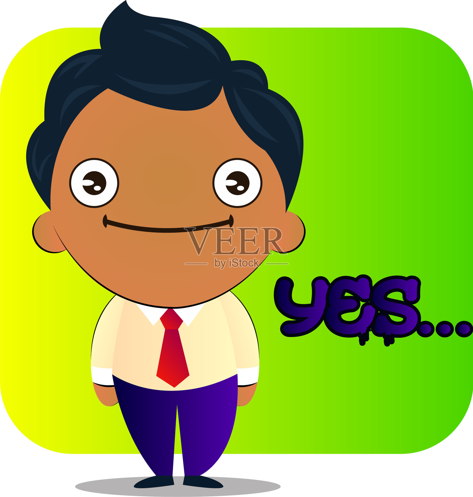 穿西装，卷头发的男孩同意了设计元素图片