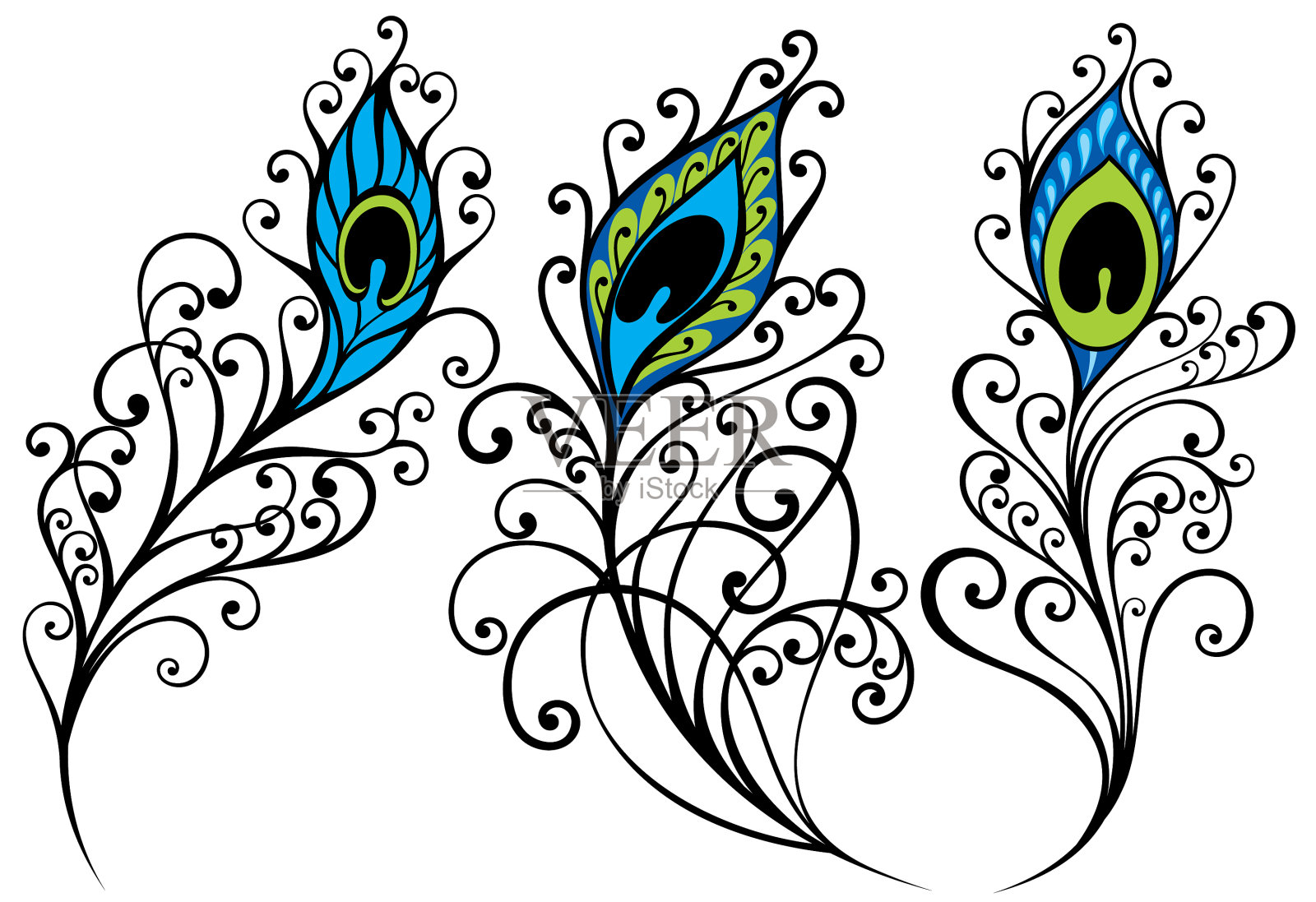 孔雀羽毛设计元素图片