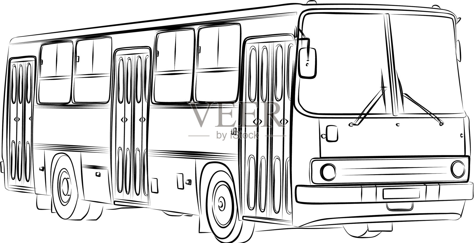 素描的巴士设计元素图片