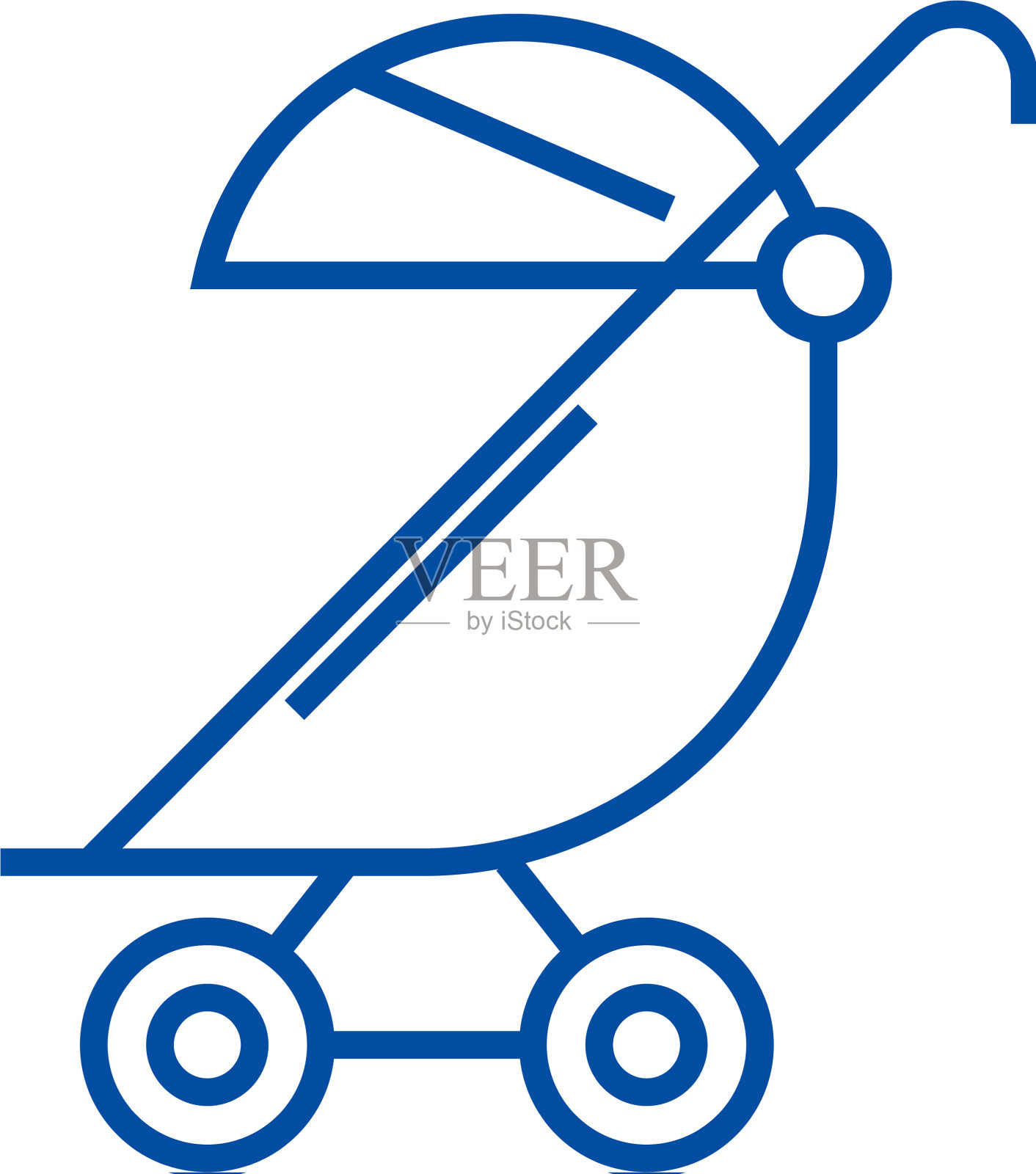 婴儿车线路图标概念婴儿车设计元素图片