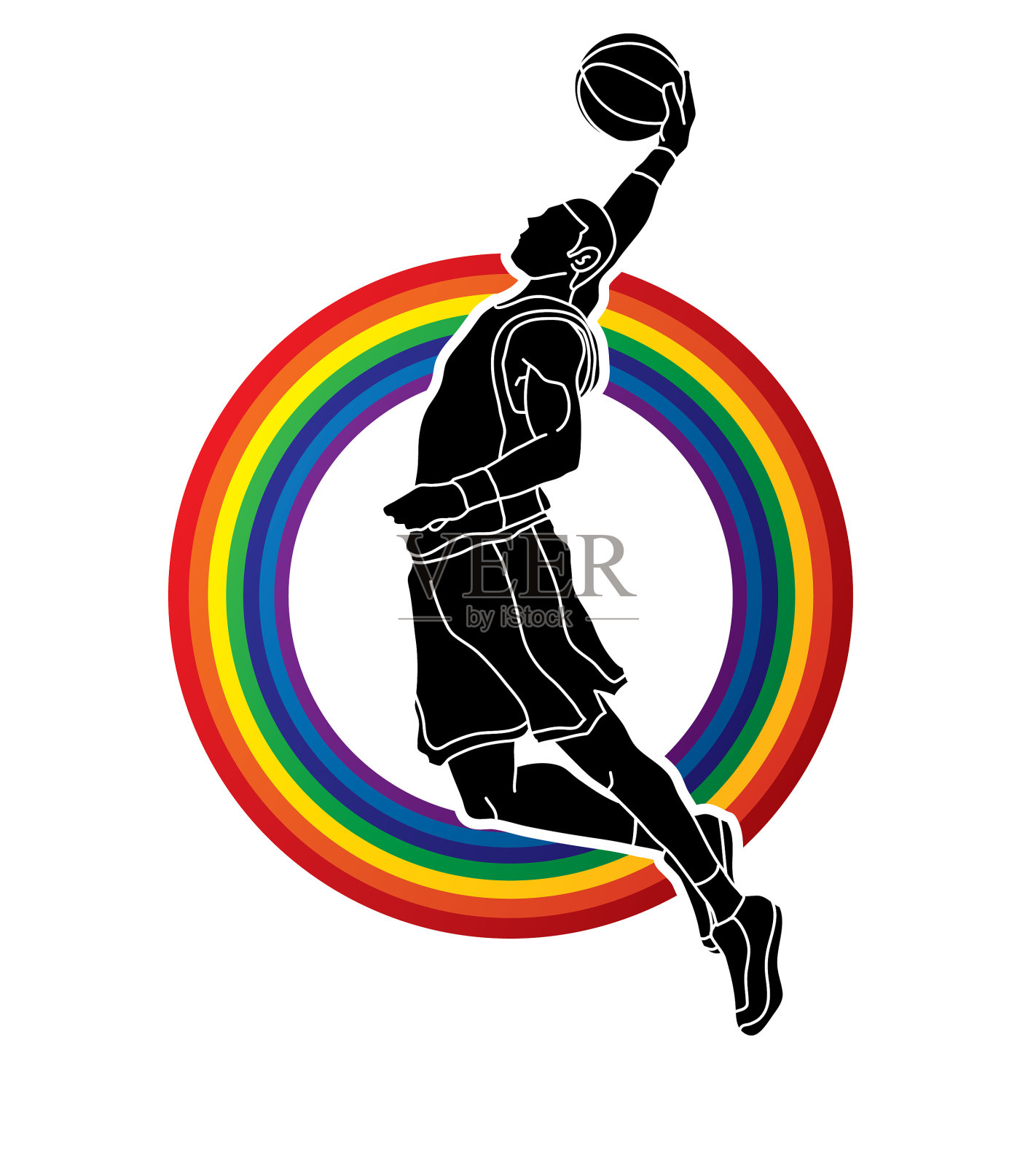 篮球运动员扣篮设计元素图片