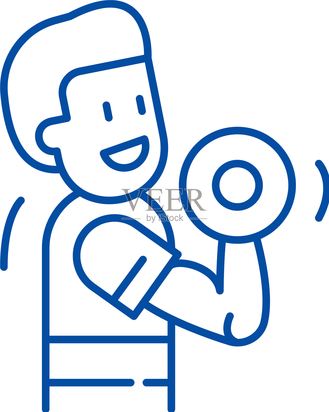 力量训练线图标概念力量设计元素图片