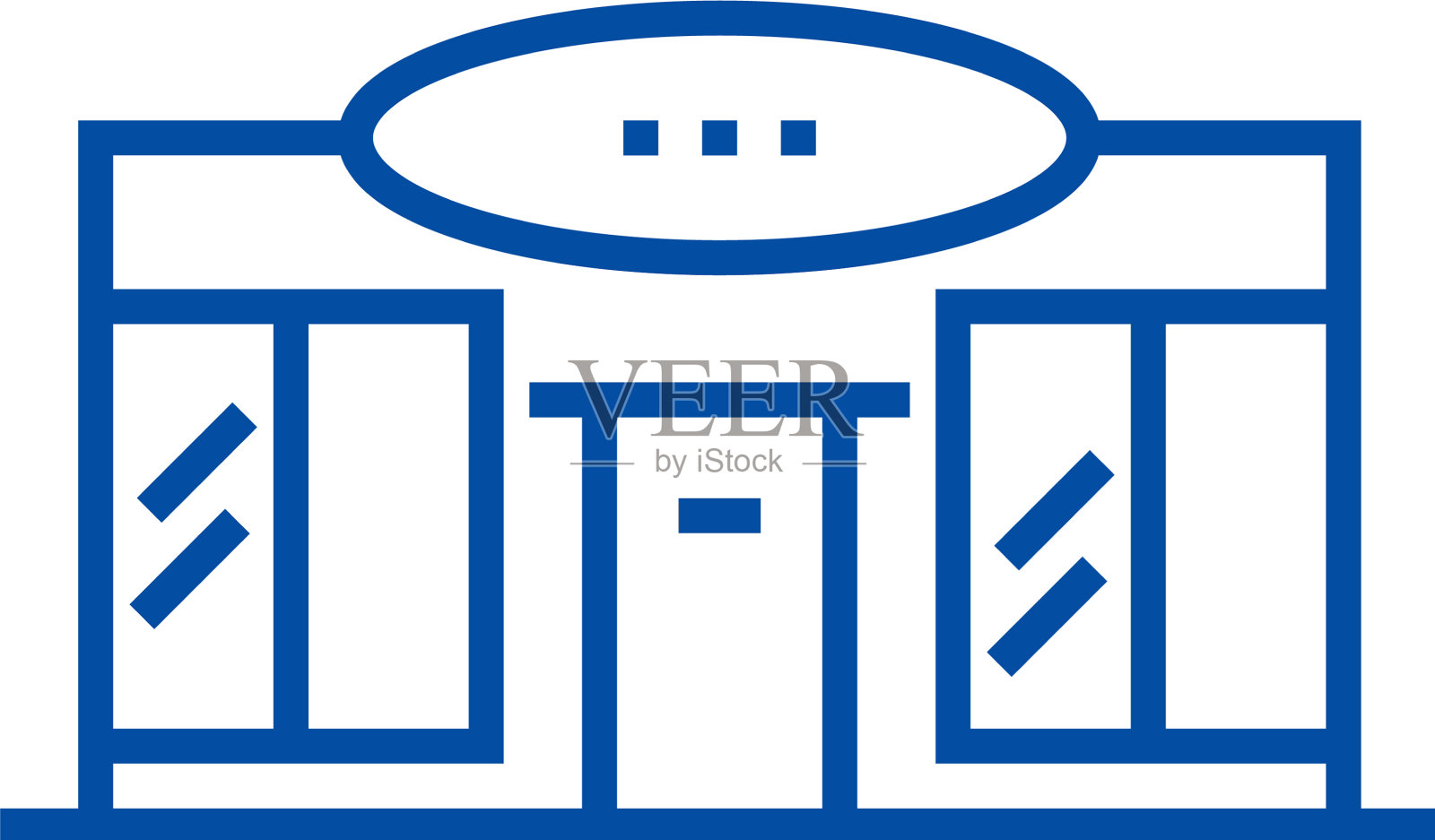 超市购物中心线图标概念图标素材