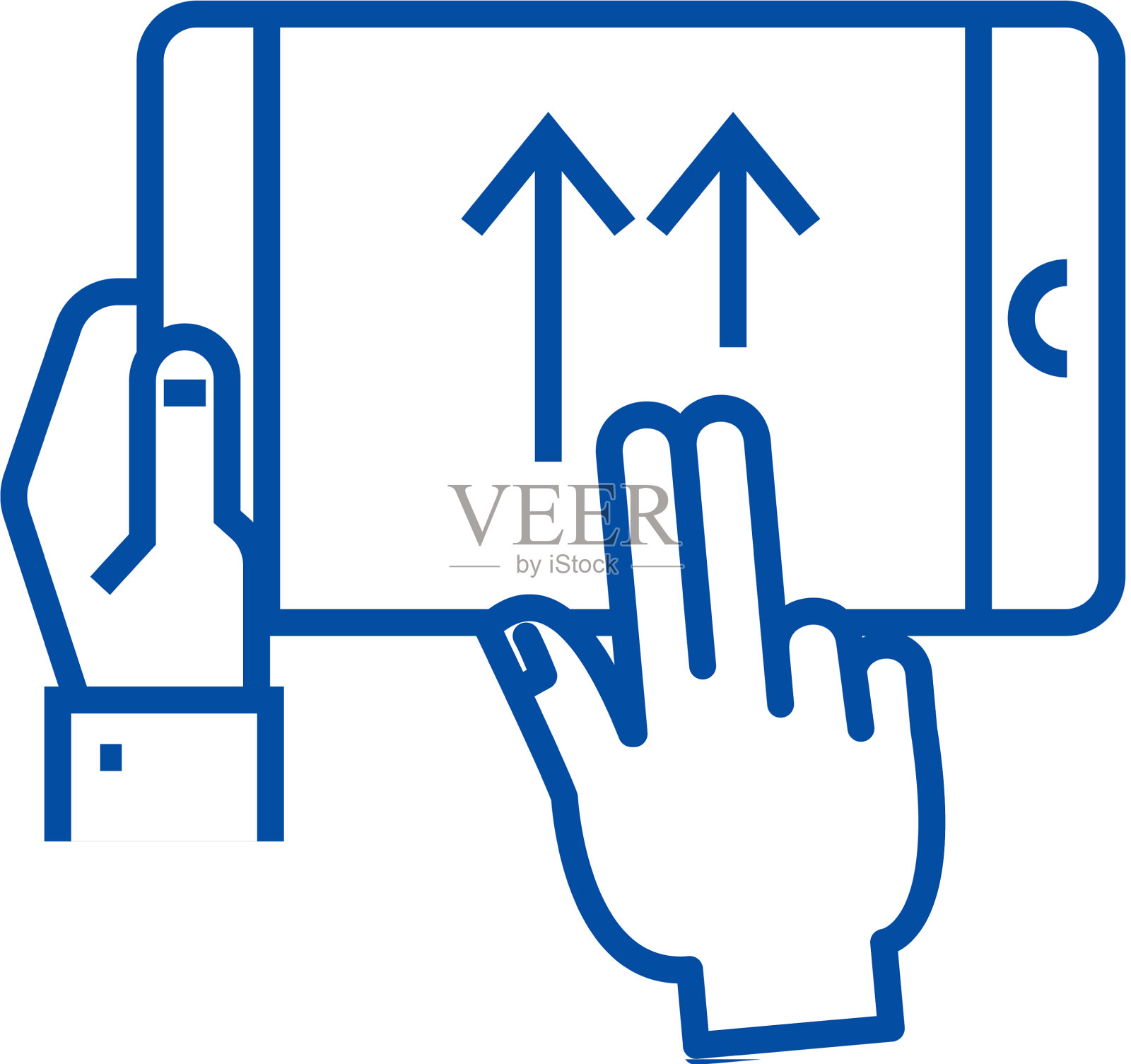 滑动手势线条图标概念滑动手势设计元素图片