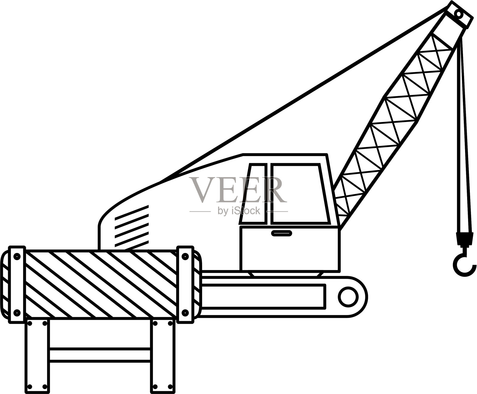 正在施工的带有信号的起重机设计元素图片