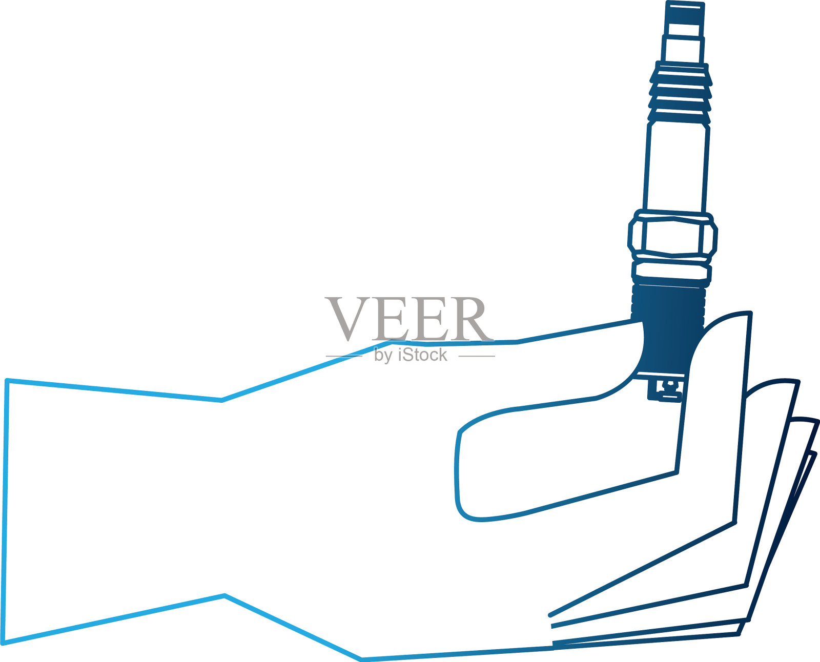 手持汽车零部件火花塞设计元素图片