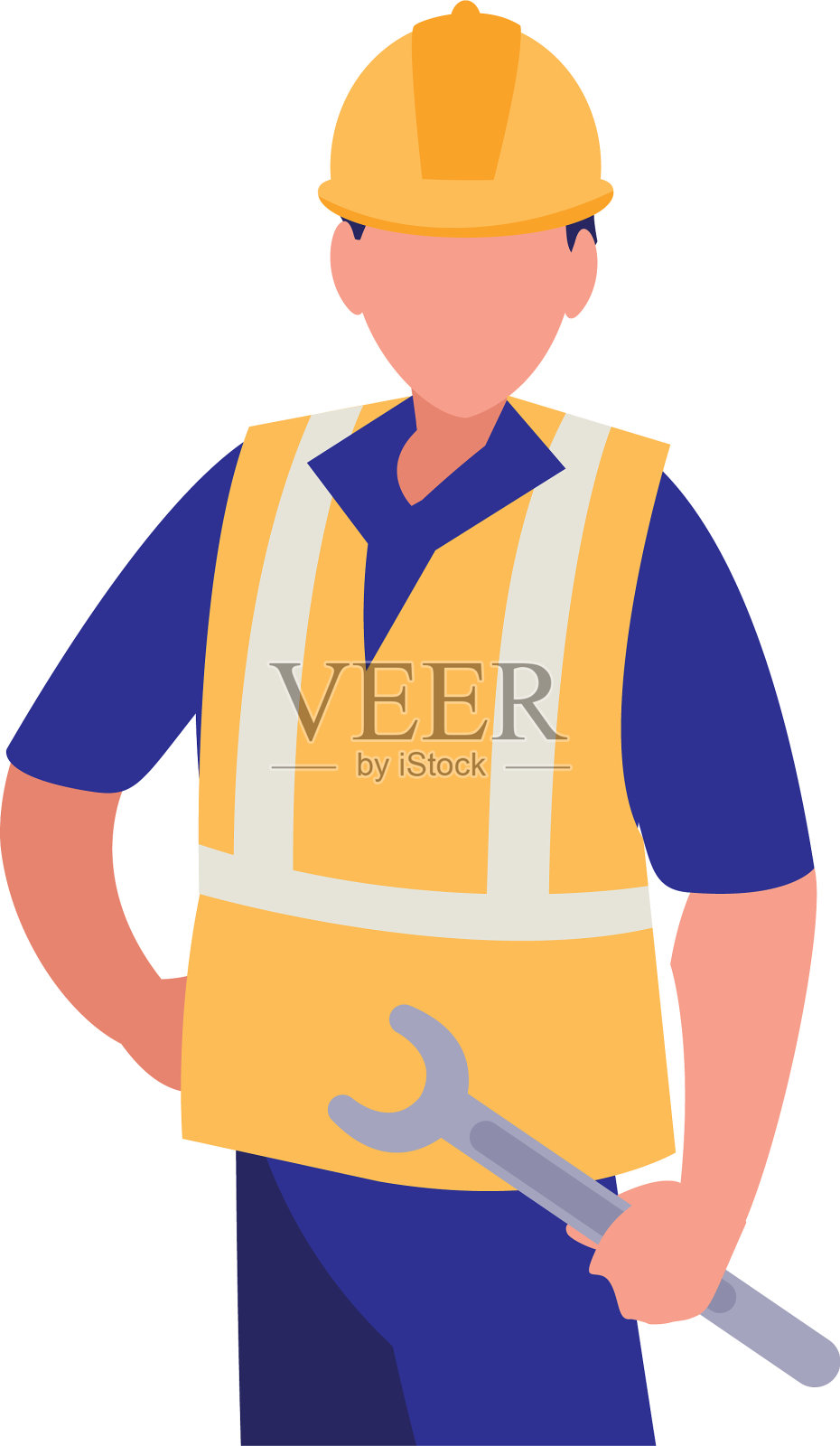 工业工人与工具化身的角色设计元素图片